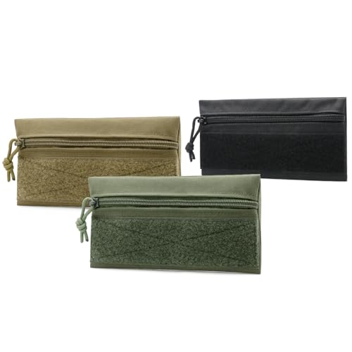 Qavctw 3 Pack Tool Pouch Zipper Bag Tactical Utility Pouches with Hook and Loop Multipurpose Storage Organizer Tool Pouches - size: L:7.87×4.13in