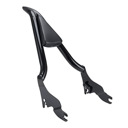 22 inch Detachable Passenger Sissy Bar Fit for Harley Touring Models 2009-2024 CVO Road Glide Street Glide Road King, One-Piece Rear Backrest with Back Cushion Black