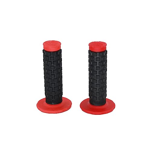 2pcs 7/8" Universal Motorcycle Hand Bar Grips Pillow Grip Anti-Slip Rubber Racing Grip for Dirt Bike Motocross CR80R/85R, CRF150R, CR125R/250R, CRF450R（Red）