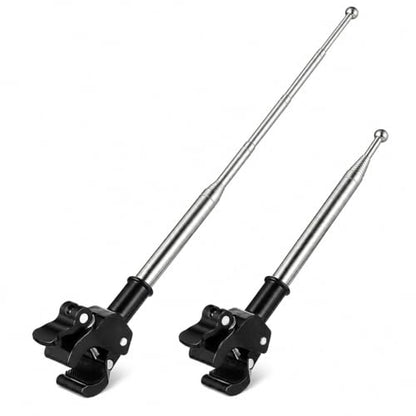 Bike Flag Pole, 2pcs Adjustable Motorcycle Flag Mounts Retractable Stainless Steel Motorcycle Flagpole, Holder for Mountain Road Bicycle Accessories (Extendable up to 52'')