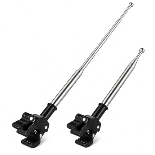 Bike Flag Pole, 2pcs Adjustable Motorcycle Flag Mounts Retractable Stainless Steel Motorcycle Flagpole, Holder for Mountain Road Bicycle Accessories (Extendable up to 52'')