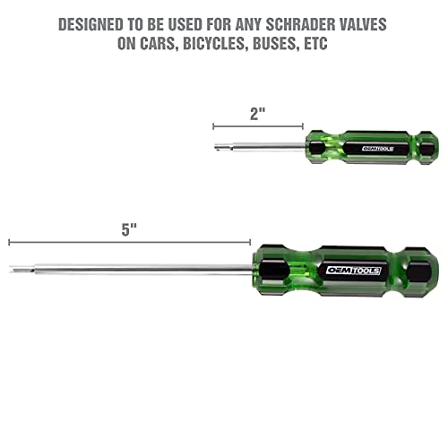 OEMTOOLS 22589 Tire Valve Core Tool Set - 2 Piece, Valve Core Tool, Tire Valve Stem Tool, Shrader Valve Remover, Tire Repair Tools, 2 Piece Set - style: 2-Pc Tire Valve Core Tool Set