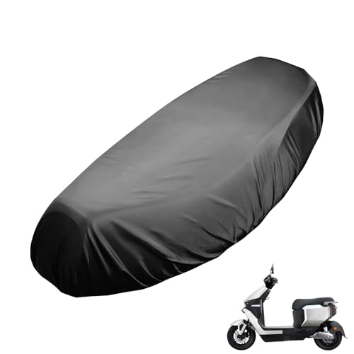 Universal Motorcycle Seat Cover, Waterproof Sunproof Wear-Resistant Oxford Cloth Saddle Protector, All-Season Dustproof Anti-Slip Seat Cushion Replacement Cover for Scooters Mopeds Bikes (Black)