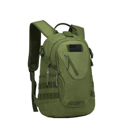ArcEnCiel 15L Motorcycle Backpack Tactical Bag Rucksacks for Outdoor Camping Trekking Hunting with Patch - color: Green