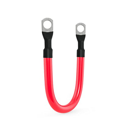4 AWG Battery Cable 4AWG Gauge Pure Copper Battery Inverter Cables with 3/8 in Lugs Both Ends Power Inverter Wire Set for Automotive Solar Marine Boat RV Car Motorcycle Red and Black (9in) - size: 9in