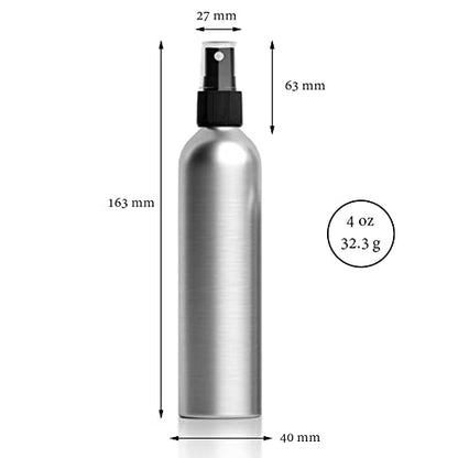 1st Choice 4oz Bullet-style Aluminum Fine Mist Spray / Atomizer Bottles: 6-pack