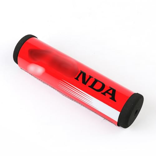 Short Red Pad & Black Text Soft Cushion High-Density Foam Crossbar Handlebar Protectors for ATVs Motorcycles Bikes (7.87in Long)