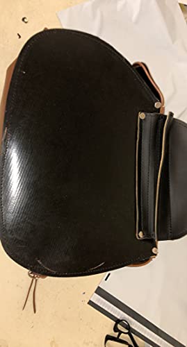 Motorcycle Large Saddle Tan Color Studed 3 Strap Real Leather Saddlebag Biker