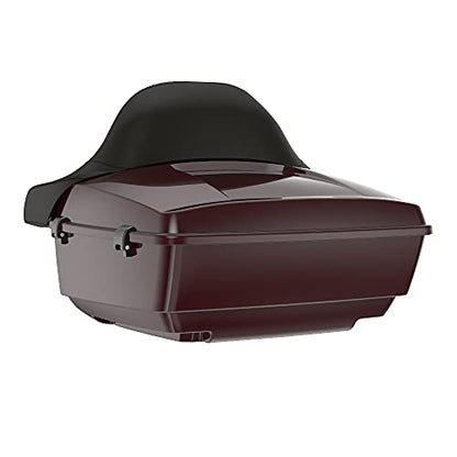 Advanblack King Tour Trunk Pack, Black Mount Bracket & Top Luggage Rack Fit for 2009-Later Harley Touring, Road Glide, Street Glide Special, Road King, Electra Glide (Billiard Burgundy) - color: Billiard Burgundy
