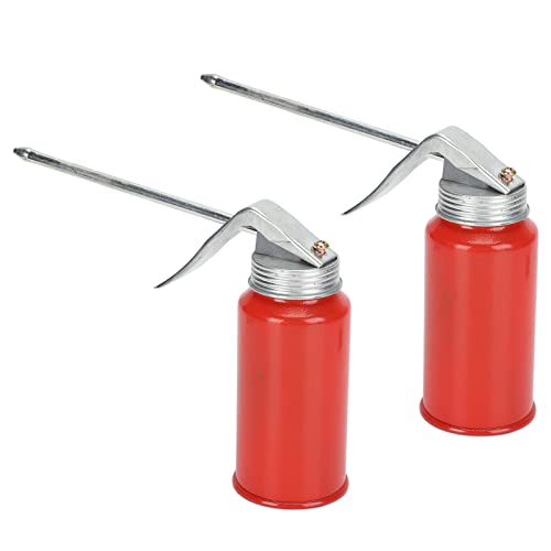 2Pcs Oil Spray Bottle, 200ml Cold Rolled Steel Hand Pump Oil Cans for Rolling Bearings Motorcycles, Efficient Lubrication with Curved Pressing Handle, for Bikes, Cars, Home
