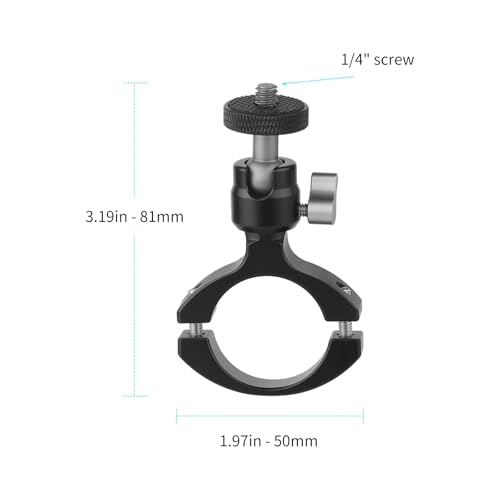 Bike Camera Handlebar Mount Motorcycle Pole Mount with 360° Ballhead Aluminum Handlebar Holder Compatible with GoPro/Insta360/AKASO/DJI Osmo Action Cameras
