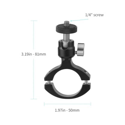 Bike Camera Handlebar Mount Motorcycle Pole Mount with 360° Ballhead Aluminum Handlebar Holder Compatible with GoPro/Insta360/AKASO/DJI Osmo Action Cameras
