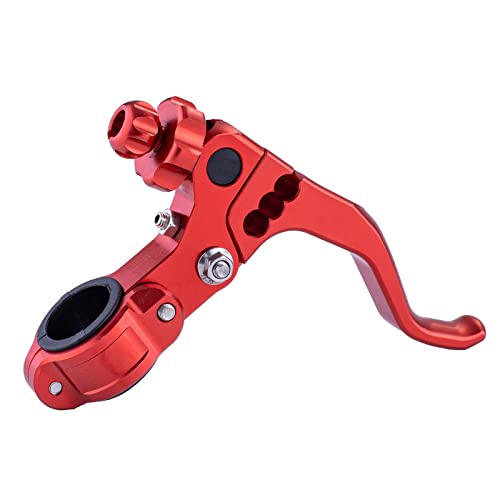 7/8‘’ 22mm Universal Motorcycle CNC Short Stunt Clutch Lever Aluminum Alloy Clutch Handlebar Compatible with Most Motorcycles Dirt Bike-Red - color: Red