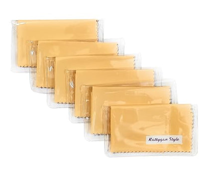 Premium Microfiber Cleaning Cloth in Individual PVC Pouches - Glasses Cleaning Cloth for Eyeglasses, Screens, Phones, Computer, Camera Lens, and Delicate Surfaces (6 x 1Pack) - size: 6 Pack