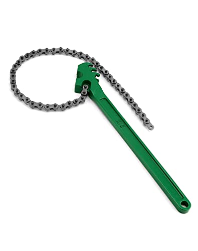QWORK 16-Inch Heavy-Duty Reversible Chain Wrench for Oil Filter - Adjustable Pliers for 1.5" to 7.5"
