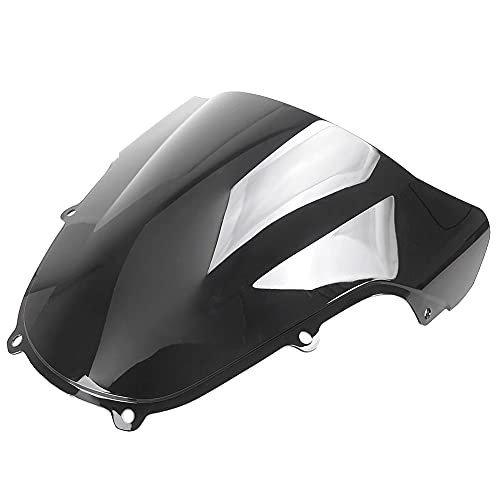 ABS Plastic Double Bubble Windshield Windscreen Compatible for Suzuki GSX-R1000 2003 2004 03 04 GSXR 1000 (Black) - color: Black