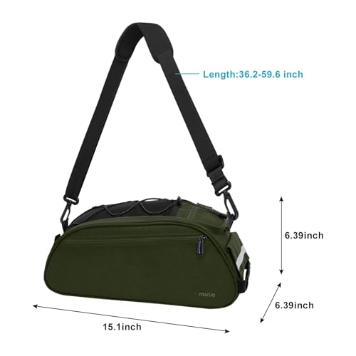MOSISO Bike Rack Bag, Waterproof Bicycle Trunk Pannier Rear Seat Pouch Cycling Bike Carrier Backseat Storage Luggage Saddle Shoulder Bag - color: Olive Green