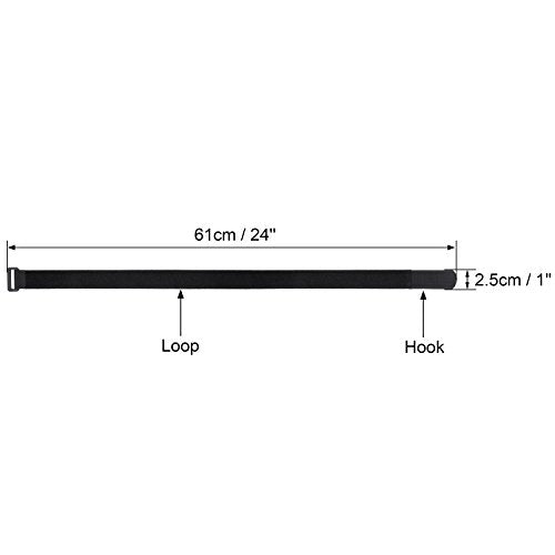 12 Pack 1 x 24 Inches Hook and Loop Reusable Fastening Cable Tie Down Straps by Wisdompro - Reusable, Durable Functional Cinch Strap to Keep Your Home, Office, Workspace from Tangled Messes of Cords - size: 1 x 24 Inch, 12 Pack