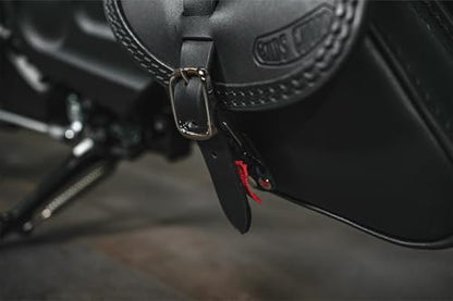 Leather Swingarm Bag Compatible with all 2015-2024 Scout and Scout Bobber, 2025-2026 Scout 101, 2025-2026 Scout Classic, 2025-2026 Sport scout, 2025-2026 Super Scout (Black stitches) - color: Black stitches