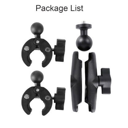 PellKing Camera Motorcycle Mount for Insta360 X5/X4/X3/X2,Double Super Clamp Mount Umbrella clamp Holder for Monitor Bracket Magic Socket Arm with 1/4 Thread for Moto Bike Bicycle Handlebar