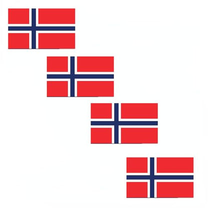 4 PCS Flag Stickers - Norway Flag Stickers Decals for Cup Computer Laptop Car Bumper Window Helmet Musical Instrument with Smooth Surface - size: Norway