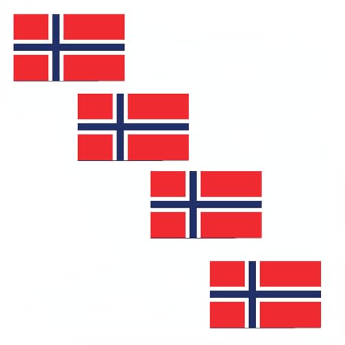 4 PCS Flag Stickers - Norway Flag Stickers Decals for Cup Computer Laptop Car Bumper Window Helmet Musical Instrument with Smooth Surface - size: Norway