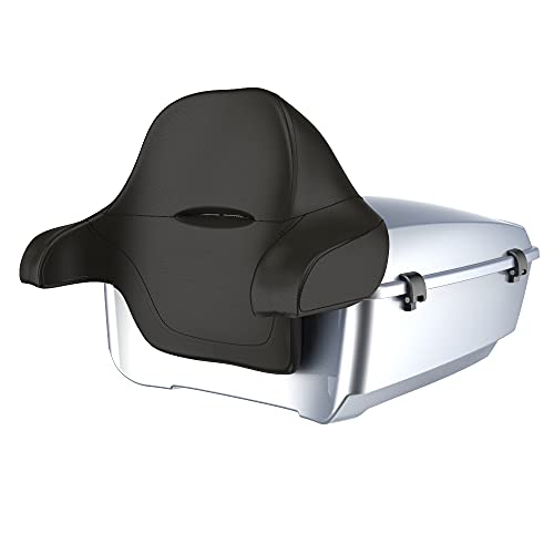 Advanblack US Stock Barracuda Silver(Glossy) King Tour Trunk Pack, Black Mount Bracket, Top Luggage Rack, Orange Trunk Pak Liners Fit for 09-Later Harley Touring, Road Glide, Street Glide Special - color: Barracuda Silver(Glossy)