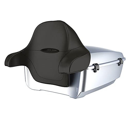 Advanblack King Tour Trunk Pack, Black Mount Bracket & Top Luggage Rack Fit for 2009-Later Harley Touring, Road Glide, Street Glide Special, Road King, Electra Glide (Barracuda Silver(Glossy)) - color: Barracuda Silver(Glossy)