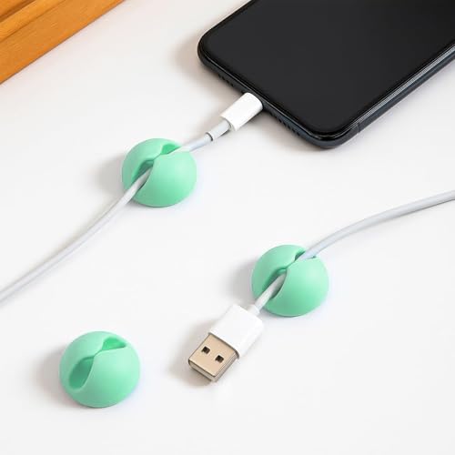3 PCS Cable Organizer Set Wire Possessioner Cord Management Clips for Tangle-Free Storage and Desk Cable Organization Green - color: Green