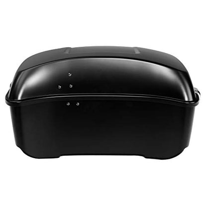 Black Denim 13.7" King Trunk W/Latch Key Fit For Harley Trunk Touring CVO Road King Road Glide Street Glide Electra Glide Ultra Limited 2014-2025 - color: Black Denim(No Speaker Holes)