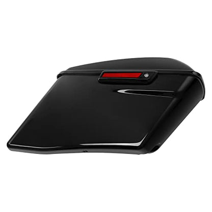 TCT-MOTORPARTS 4" Stretched Hard Saddlebags Bags Fits for Harley CVO Street Glide 2014-2024 - color: Vivid Black w/ Black Latches