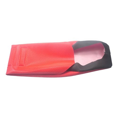 Motorcycle Universal Seat Cover non-slip thick 3D particles suitable Rubber Striped Grip Gripper Soft For CRF WR WRF RMZ YZF SXF EXC EXC XC SX CR KLX 250 Dirt Pit Bike Motocross (Orange) (Red) - color: New Red