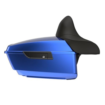 Advanblack King Tour Trunk Pack Compatible with Harley Touring CVO Road Glide, Street Glide, 2023.5 2024 2025 2026 Mounting Rack, Full Backrest & Trunk Liners (Aurora Blue Denim) - color: Aurora Blue Denim