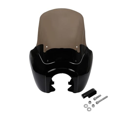 Green-L Front Fairing with 15" Windshield Windscreen and Headlight Extension Block Fit for Harley Dyna FXDB FXDF FXDL 2006-2017 T-Sport 2000-2003 - color: Set B