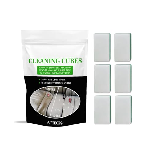 Car Interior Cleaning Sponge for Leather: 6PCS Microfiber Detailing Sponges - for Car Seats, Leather, Auto Interior Cleaning Kit for Tesla and All Vehicles