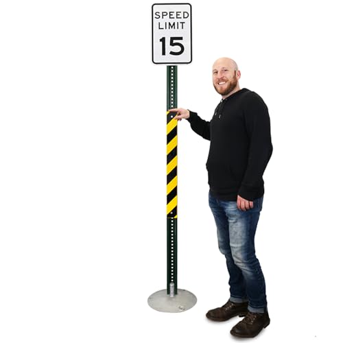 SmartSign - K-2185-FY-03x30 Reflective Sign Post Panel By | 3" x 30" 3M Fluorescent Diamond Grade Reflective Aluminum Black on Yellow