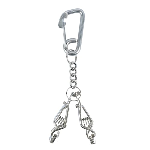 KUNN Glove Clip Stainless Steel Carabiner with Double-End Alligator Clip for Work Gloves, Glove Holder for Wall Mount - color: Nickel, size: 1 PACK