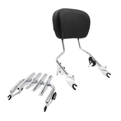 Detachable Sissy Bar Upright Passenger Backrest Pad & Luggage Rack For Harley Touring Road King Street Glide Road Glide 2009-2025 - color: Chrome #2