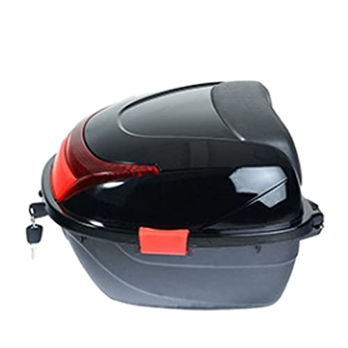 Lockable Motorcycle Trunk Tour Pack Tail Box Luggage 6 Color Top Box 28L Capacity Can Store Helmet for Motorbike Moped Rear Seat Rack(Black) - color: Black