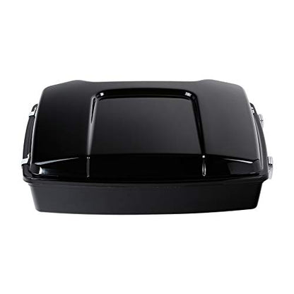 TCMT 5.5" Razor Motorcycle Trunk Box W/Latch Key Fits For Harley 1997-2013 Road King Road Glide Street Glide Electra Glide Pack - color: Chrome Lacthes Trunk