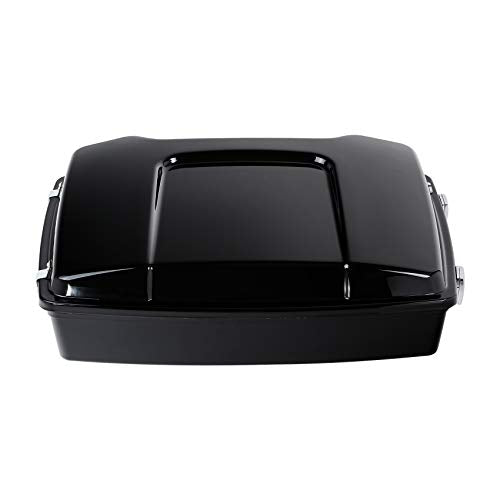 TCMT 5.5" Razor Motorcycle Trunk Box W/Latch Key Fits For Harley 1997-2013 Road King Road Glide Street Glide Electra Glide Pack - color: Chrome Lacthes Trunk