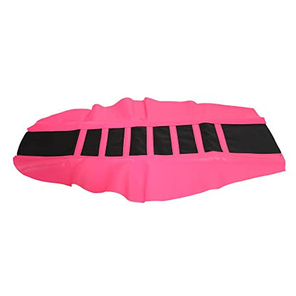 X AUTOHAUX Universal Motorcycle Pit Dirt Bike Faux Leather Soft Seat Cover Anti Slip Seat Cushion Pink Black 1Pcs - color: Pink