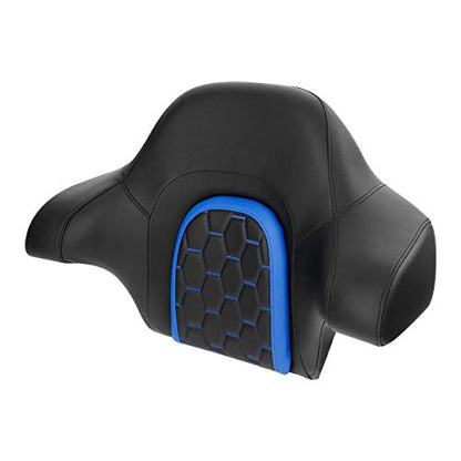 C.C. RIDER Wrap Around King Tour Trunk Backrest fit for Harley Touring Road King Street Glide Road Glide Electra Glide 2014-2024 - color: Passenger Backrest 23#Black+Blue