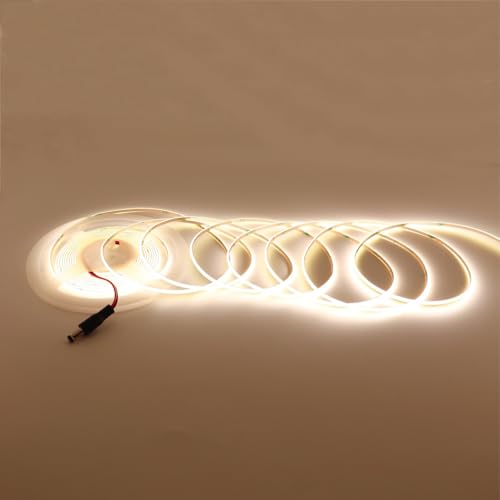 COB LED Strip Light, Ultra-Thin 12V 3mm16.4ft Ultra High Density Tape Light, 480LED/m, CRI 90+, Flexible Cuttable LED Lighting for Home Indoor Decor (Without Power Supply) - color: 4000K Natural White