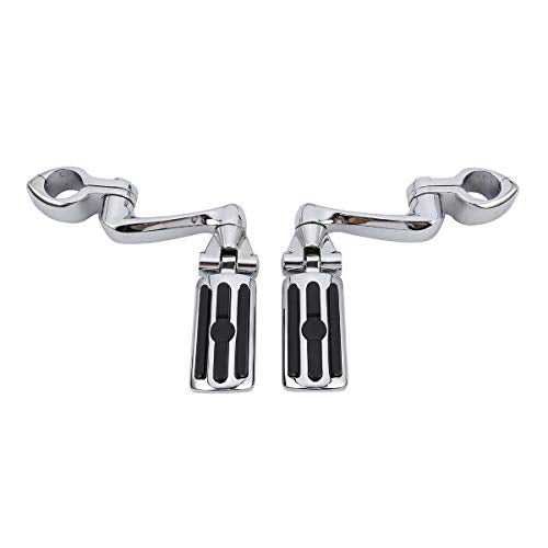 TCMT Highway Pegs Fit For Harley Softail Sportster Electra Road Glide Road King Street Glide with 1.25" Engine Guard 1 1/4 Highway Bar - color: Chrome, size: Style I