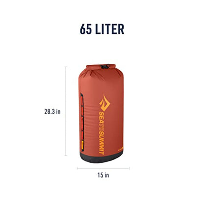 Sea to Summit Big River Dry Bag, Heavy-Duty Dry Storage, 65 Liter, Picante Red - color: Picante Red, style: 65 Liter