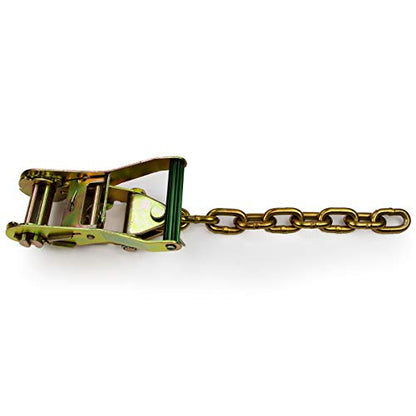 VULCAN Ratchet Buckle - 2 Inch Wide Handle with Chain Tail - 4 Pack - 3,300 Pound Safe Working Load - size: Chain Tail Classic (4- Pack)
