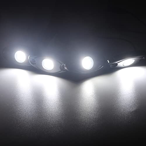 4 Pods LED Rock Light Kits White for Jeep ATV UTV SUV Off Road Car Truck Boat Underbody Glow Fender Lamp Underglow LED Neon Lights Waterproof - color: White, size: 4 Pods