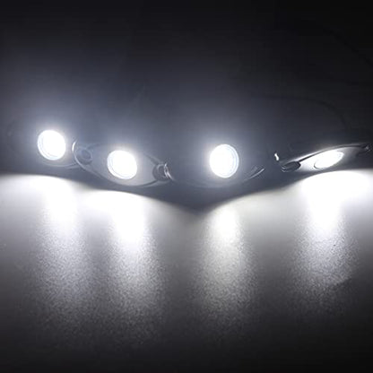 4 Pods LED Rock Light Kits White for Jeep ATV UTV SUV Off Road Car Truck Boat Underbody Glow Fender Lamp Underglow LED Neon Lights Waterproof - color: White, size: 4 Pods