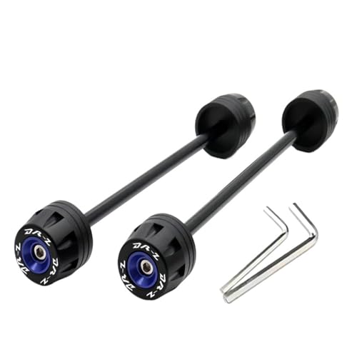 Motorcycle Front & Rear Axle Fork Crash Sliders CNC Aluminum POM Anti-Slip Protector Compatible with DRZ400SM DRZ400S DRZ400SE 2000–2025(Blue) - color: Blue